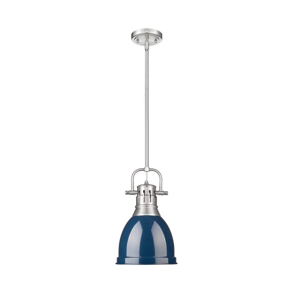 Duncan 14.25 in. 1 Light Pewter Pendant Light with Navy Blue Shade price history on PriceWatchPro