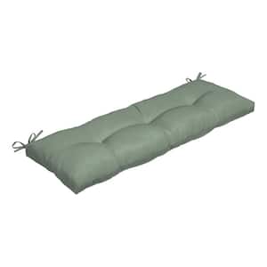 Earth Fiber Outdoor Tufted Rectangular Bench Cushion, Sage Green Texture