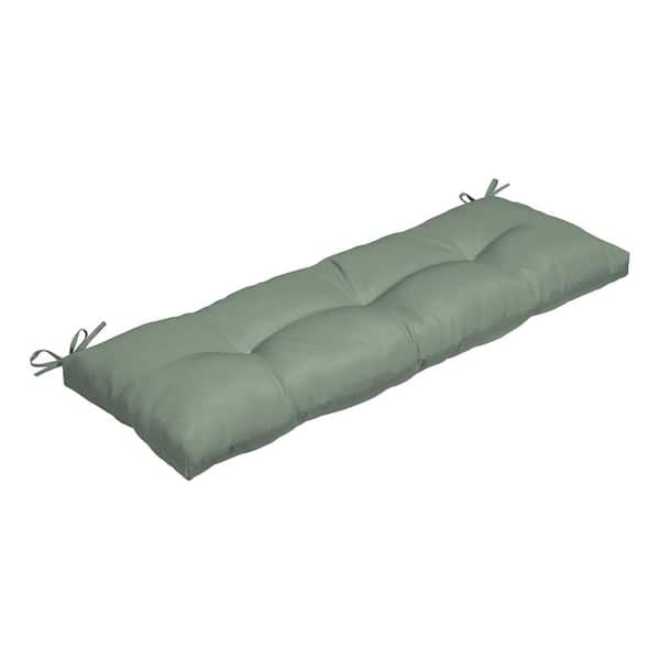 ARDEN SELECTIONS Earth Fiber Outdoor Tufted Rectangular Bench Cushion, Sage Green Texture