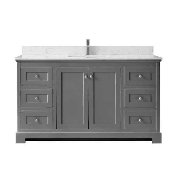 Wyndham Collection Ryla 60 In W X 22 In D Single Bath Vanity In Dark Gray With Cultured Marble Vanity Top In Carrara With White Basin Wca404060skgccunsmxx The Home Depot