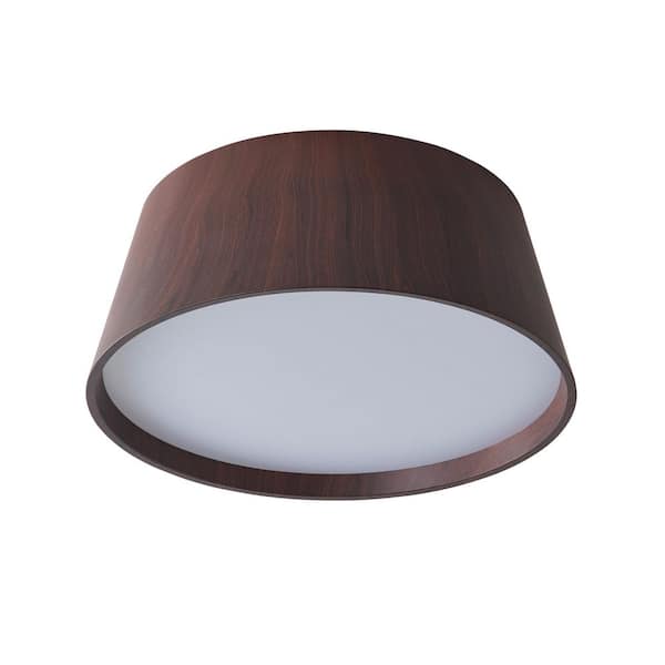 aiwen 24.41 in. 42-Watt Faux Wood Grain LED Flush Mount Minimalist Ceiling Light Fixture