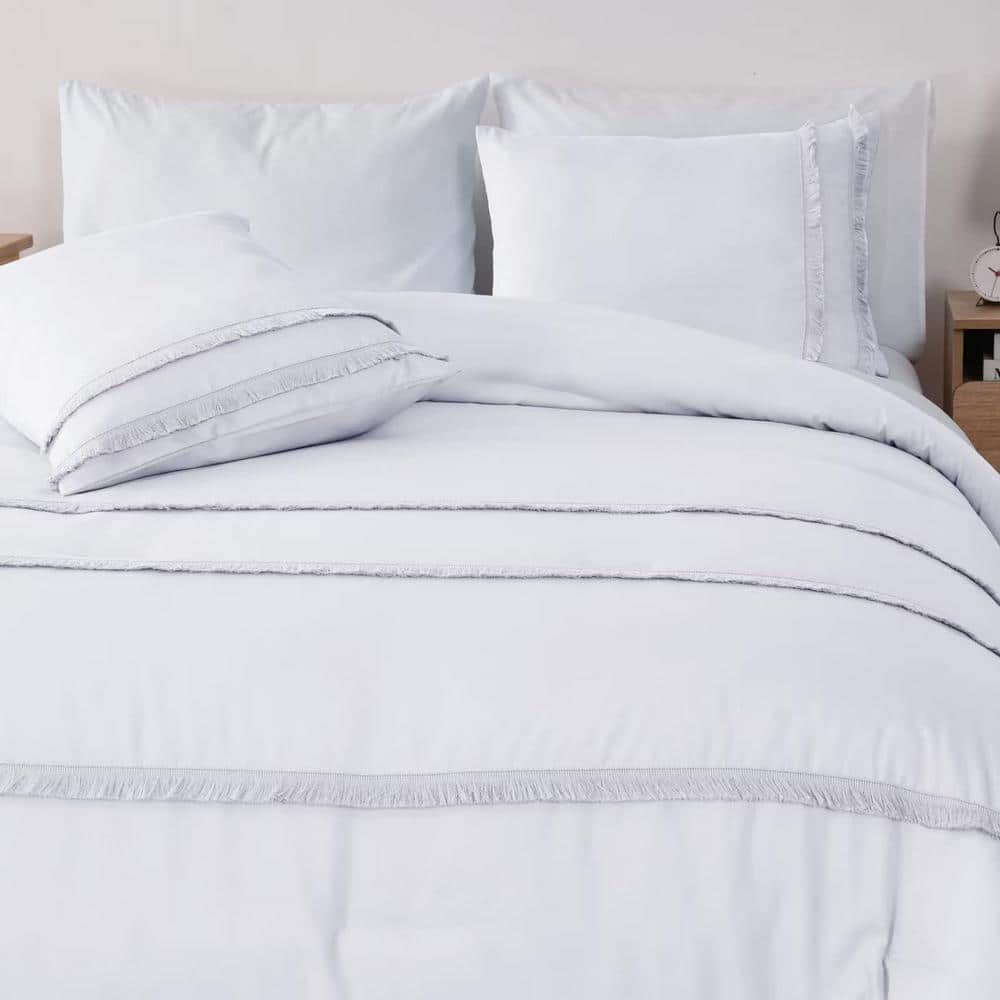 Shatex 2Piece White All Season Bedding Polyester Twin Size Comforter