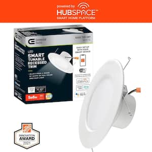 5 in./6 in. T20 Smart Adjustable CCT Integrated LED Recessed Light Trim Powered by Hubspace New Construction Remodel