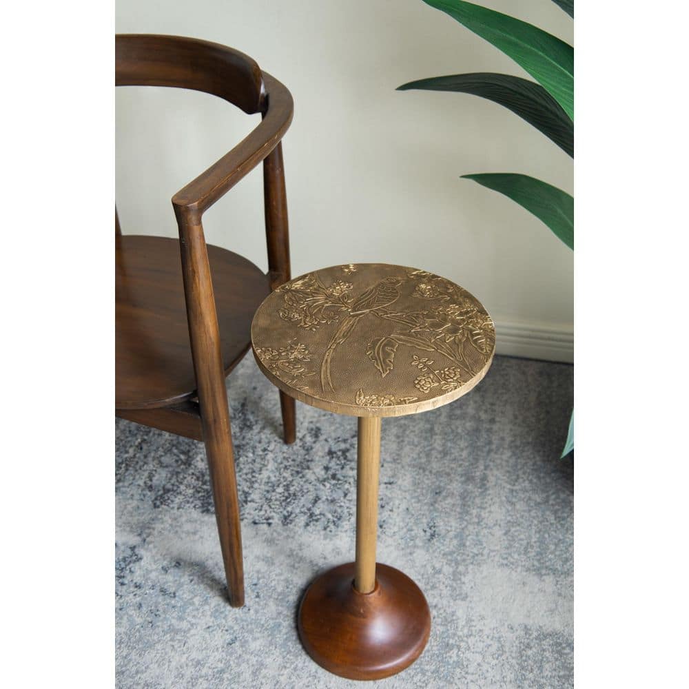 11.8 in. Brown Round Metal End Table price history on PriceWatchPro