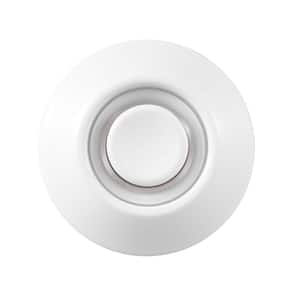 White Metal Wired Lighted Push Button Doorbell