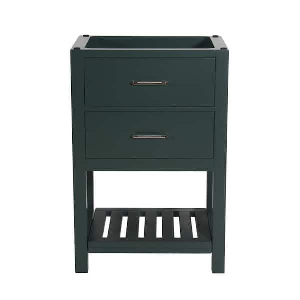 Unbranded Santa Monica 24 in. W x 18 in. D x 35 in. H Bath Vanity Cabinet without Top in Dark Green