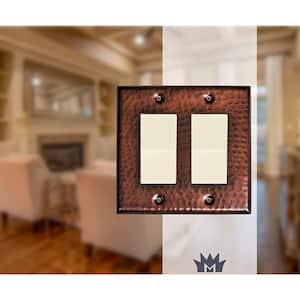 Pure Copper Hand Hammered Double Rocker Wall Plate