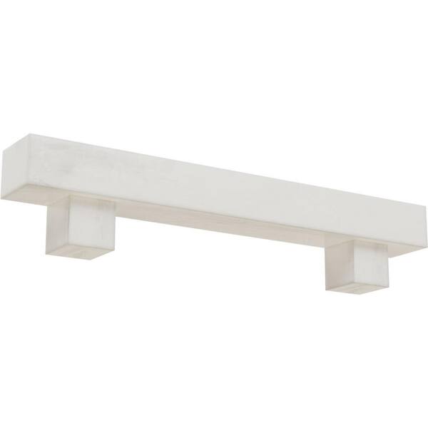 Ekena Millwork 6 in. x 6 in. x 5 ft. Rustic Smooth Faux Wood Fireplace Mantel Kit, Alamo Corbels, Factory Prepped Ready to Paint