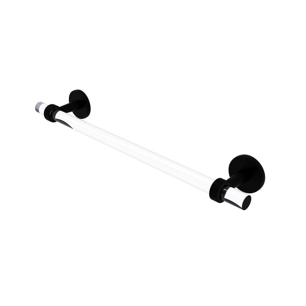 Clearview Collection 30 in. Wall Mounted Single Towel Bar in Matte Black with Groovy Accents price history on PriceWatchPro