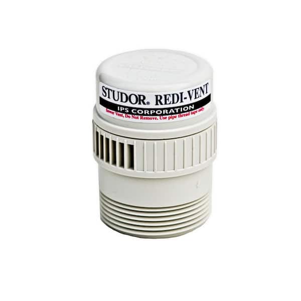 4- Studor 20349 REDI-VENT Air Admittance Valve Pack 1-1/2 or 2 ABS Adapter White 