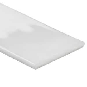 Hightower Cloud White 3.03 in. x 0.31 in. Polished Glass Subway Wall Tile Sample