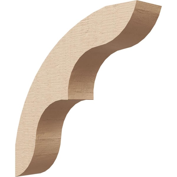 Ekena Millwork 3 in. x 14 in. x 14 in. Ozark Rough Cedar Woodgrain Timberthane Polyurethane Knee Brace, Primed