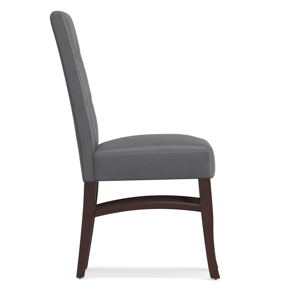 Stone Gray Faux Leather Upholstered Parsons Dining Side Chair