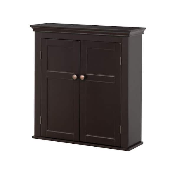 Dracelo 23.6 in. W x 7.9 in. D x 27.6 in. H Black Wood Wall