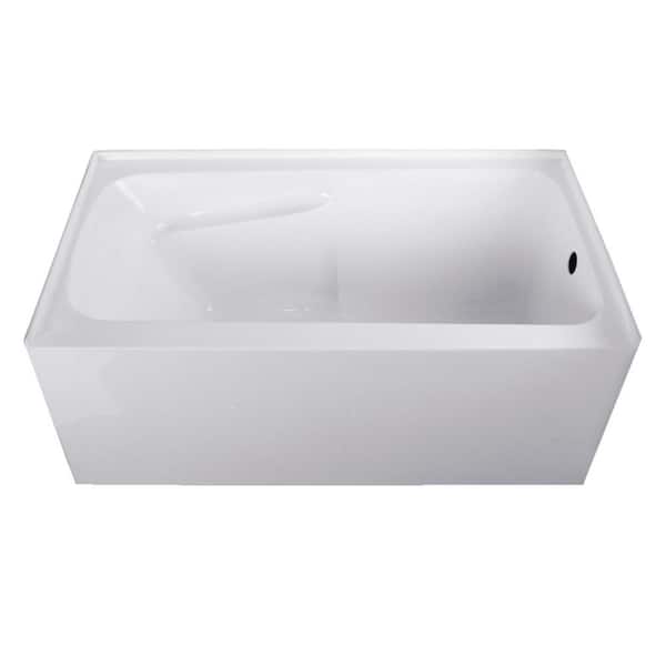 Aqua Eden 54 in. x 30 in. Acrylic Rectangular Alcove Soaking Bathtub with Right Drain in Glossy White
