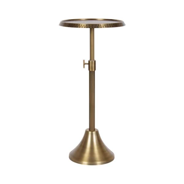 Sanzo 11 in. Gold Round Metal End Table
