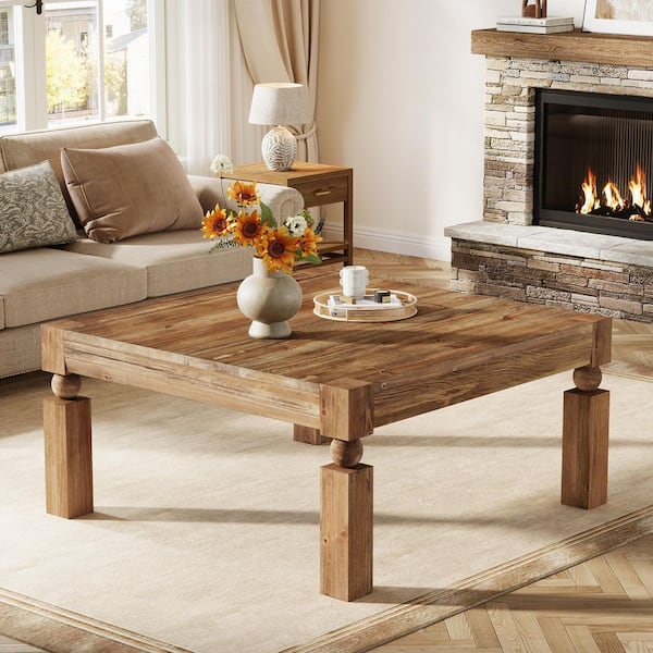 BYBLIGHT Allan 39.37 in. L x 39.37 in. W x 17.72 in. H Light Brown
