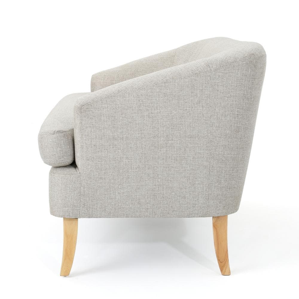 Elegant Beige Birch Wood Sloped Arm Loveseat