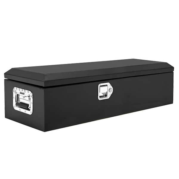 39 in. Black Metal Heavy Duty Truck Tool Box with Lock and Key