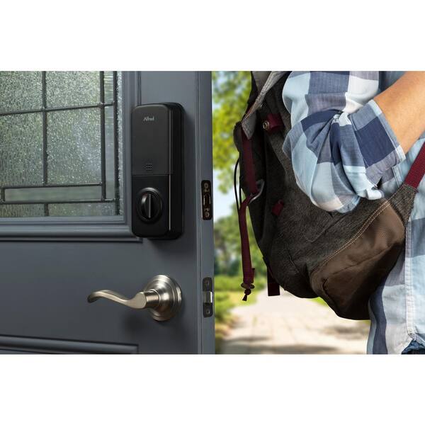 Alfred Db1 A Black Smart Single Cylinder Electronic Deadbolt Lock With Key Override Db1 A Bl The Home Depot