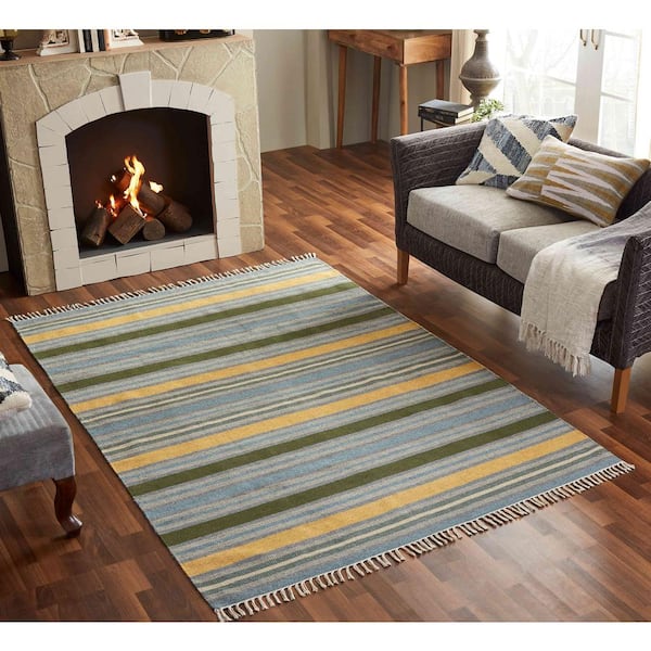 Lori Wool Tropical Blue 5 ft. x 7 ft. Area Rug