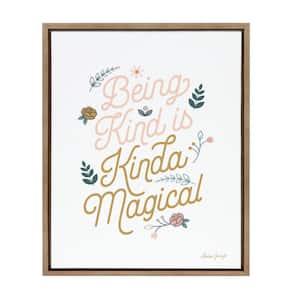 Sylvie "Being Kind is Kinda Magical v2" by Yellow Heart Art Framed Canvas Wall Art 24 in. x 18 in.