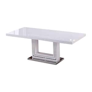 Dominga White Modern Extendable Rectangular Dining Table