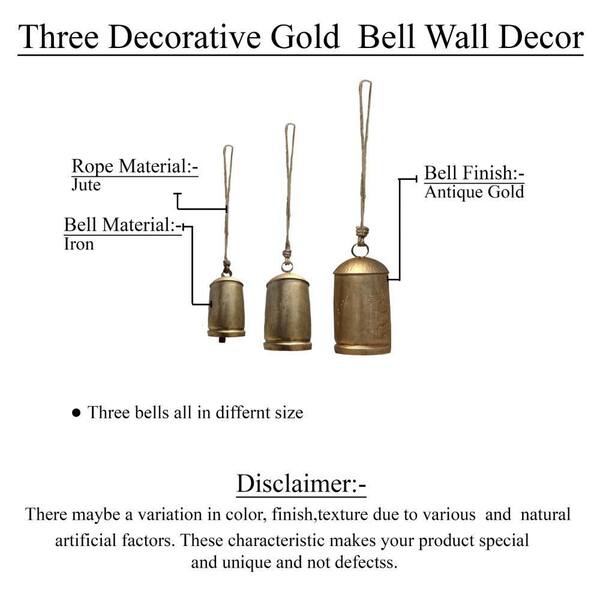 THE URBAN PORT 3-Pack Zaira 20 in. x 11 in. Antique Gold
