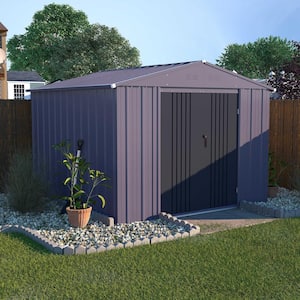 8 ft. W x 8 ft. D Metal Outdoor Storage Shed 64 sq. ft., Gray