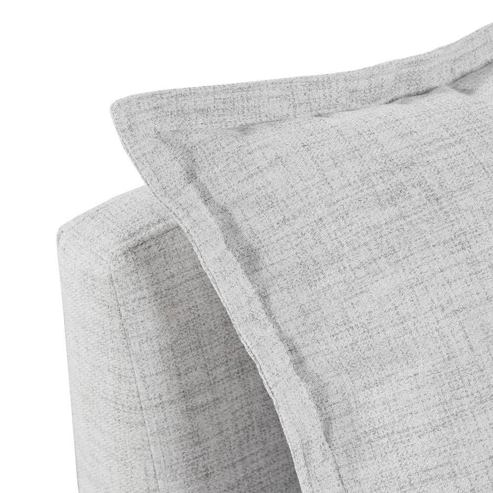 Gray Foam Fill Modular Corner Sofa with Tapered Legs
