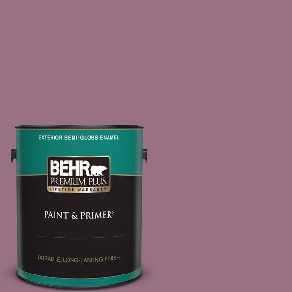 BEHR PREMIUM PLUS 1 gal. #690D-6 Meadow Flower Semi-Gloss Enamel Exterior Paint & Primer