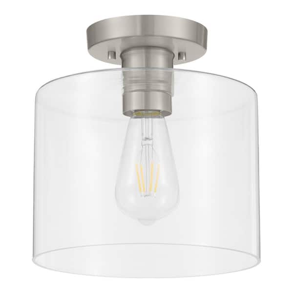 Hampton Bay WESTBROOK 8 in. 1-Light Brushed Nickel Flush Mount