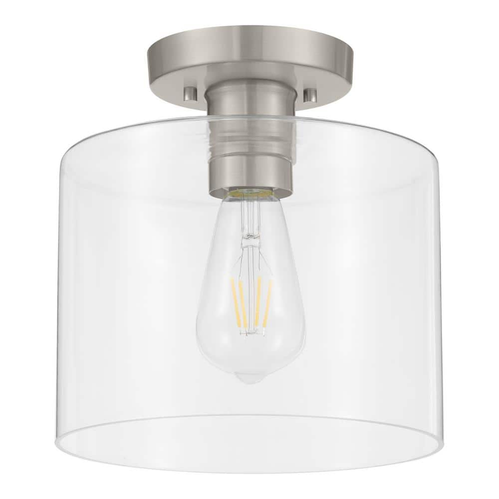 Hampton Bay WESTBROOK 8 in. 1-Light Brushed Nickel Flush Mount