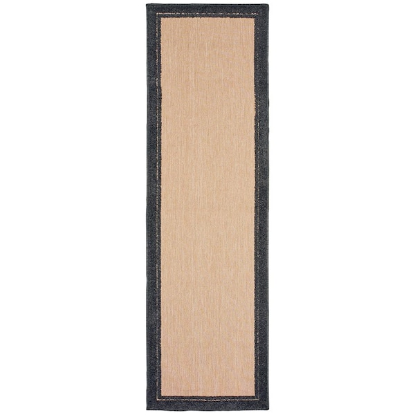 Bondi Charcoal 2 ft. x 8 ft. Outdoor Runner Rug