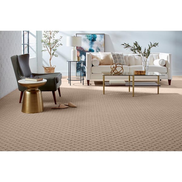 Ashridge Cove Beach Shores Beige 37 oz. Polyester Patterned Installed Carpet