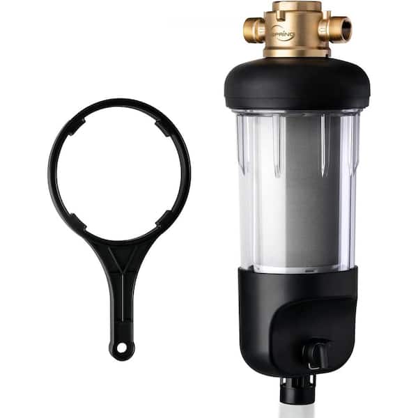 ISPRING WSP200J Reusable Whole House Spin-Down Sediment Water Filter, Jumbo Size, Large Capacity, Flushable Prefilter Filtration