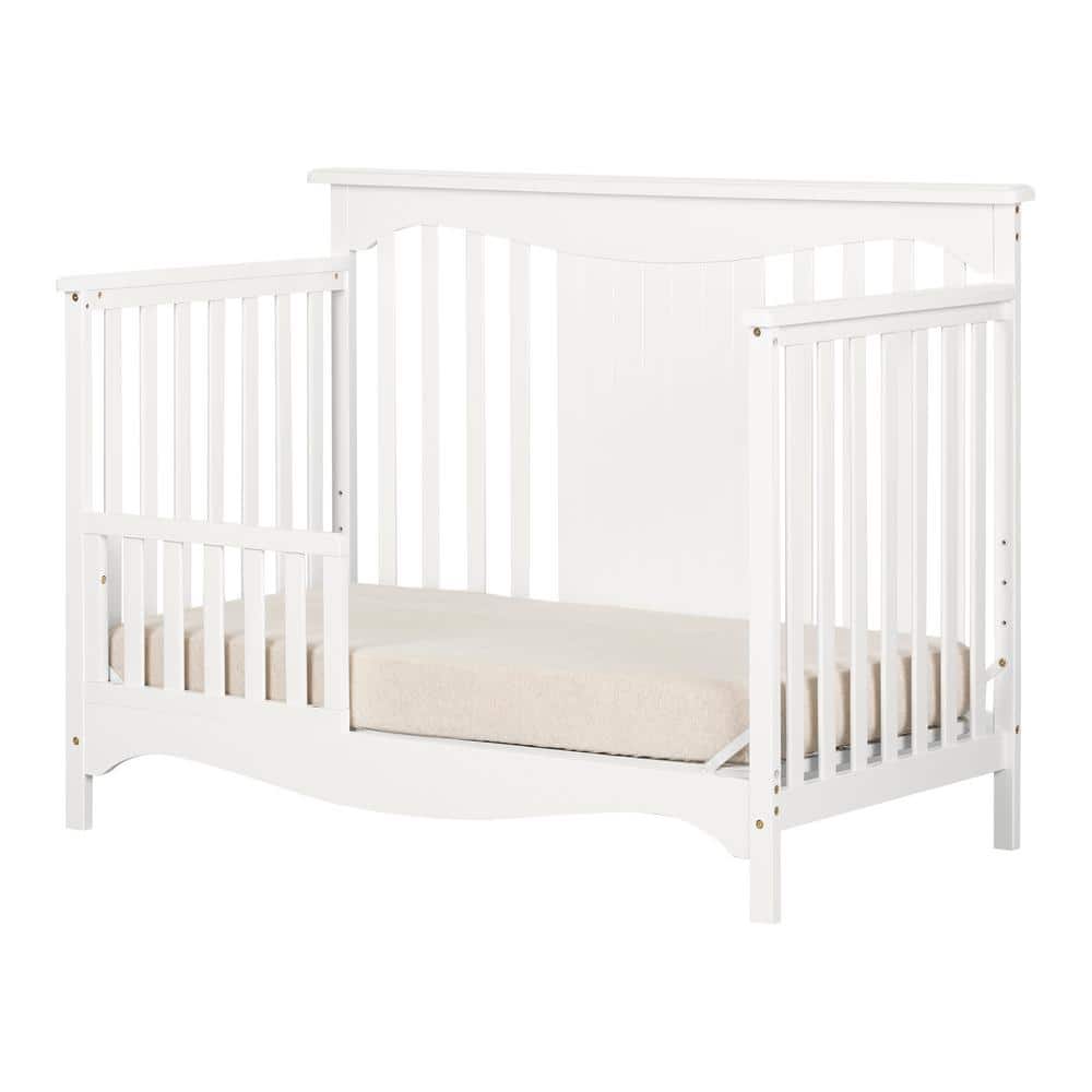 Savannah White Convertible Baby Crib with Toddler Rail