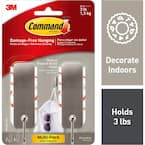 Command Medium Decorative Hooks, Matte Black, Damage Free Decorating, 2 Hooks and 4 Strips