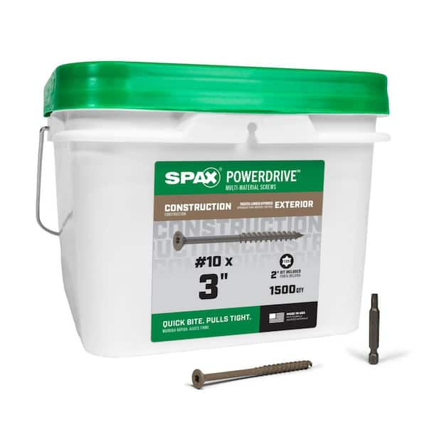 #10 x 3 in. Tan PowerDrive Exterior T25 T-Star Flat Head Construction Screw (1500-Piece)