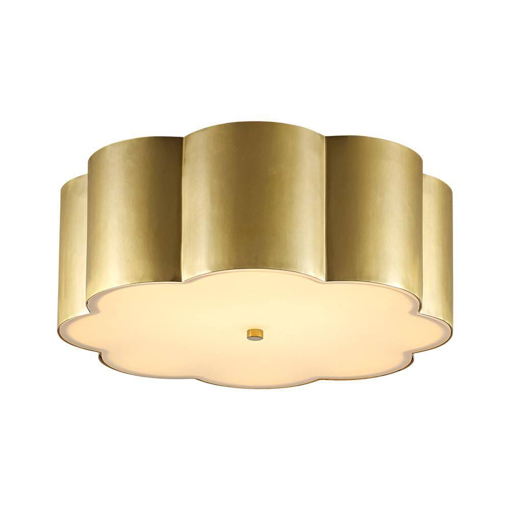 15 in. Modern Gold Integrated Dimmable LED Semi-Flush Mount Ceiling Light with Petal Metal Shades price history on PriceWatchPro