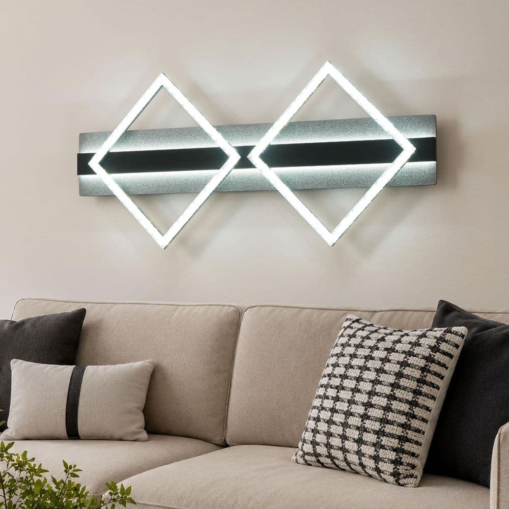 Modern 1-Light Square 45W Integrated LED Wall Sconce Diamond Dimmable Wall Light price history on PriceWatchPro
