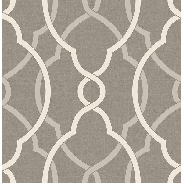 A-Street Prints Sausalito Grey Lattice Paper Strippable Roll Wallpaper (Covers 56.4 sq. ft.)