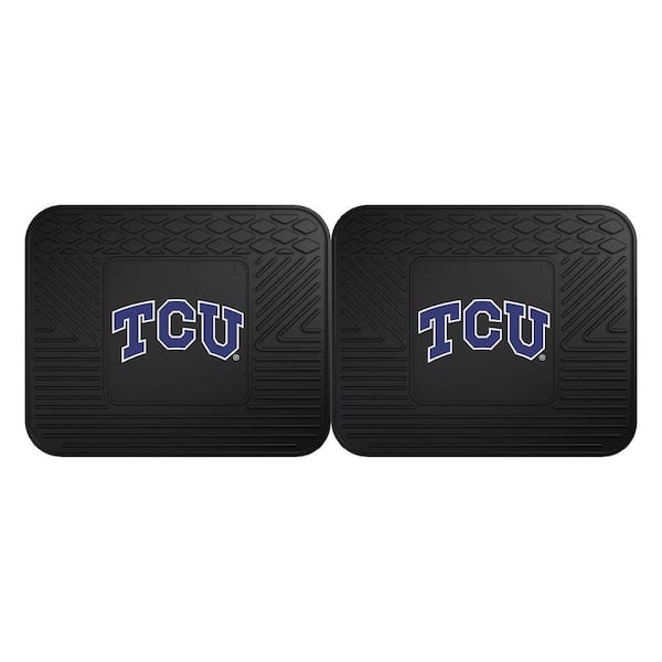 FANMATS NCAA Texas Christian University Black Heavy Duty 2-Piece 14 in. x 17 in. Vinyl Utility Mat