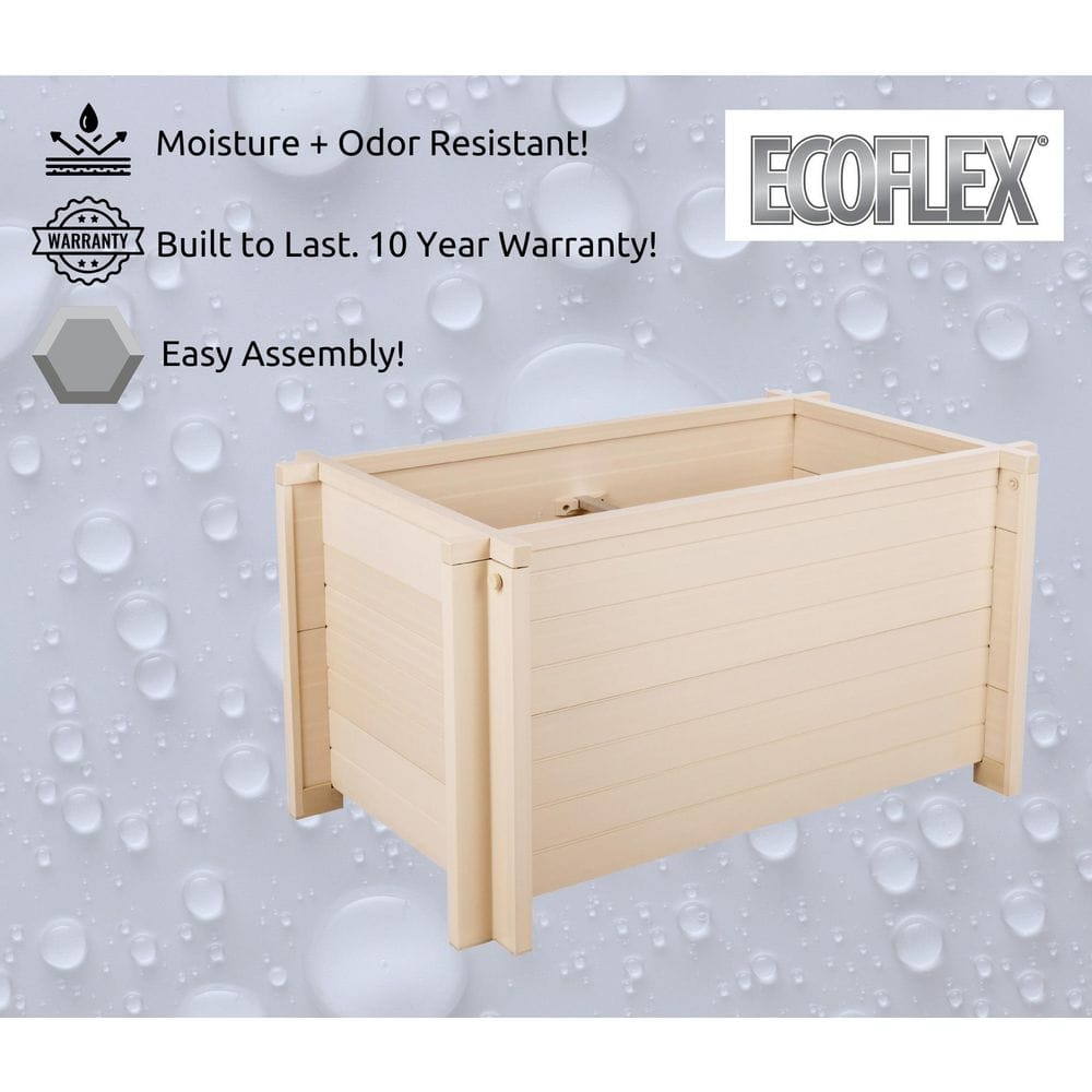 Beige Eco-Friendly 30" Wide Rectangular Planter