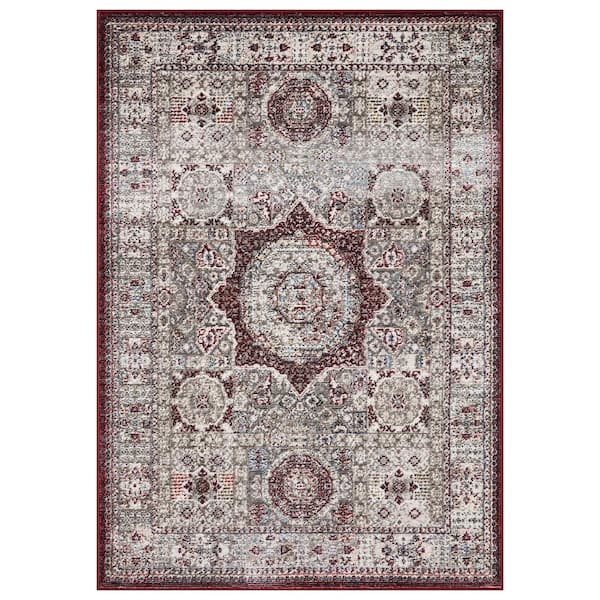 Concord Global Trading Barcelona Suzani Medallion Red 3 ft. x 5 ft. Area Rug