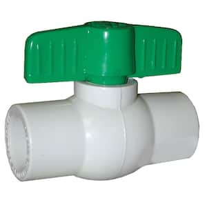 1 in. x 1 in. PVC Straight Ball Valve with Solvent Ends