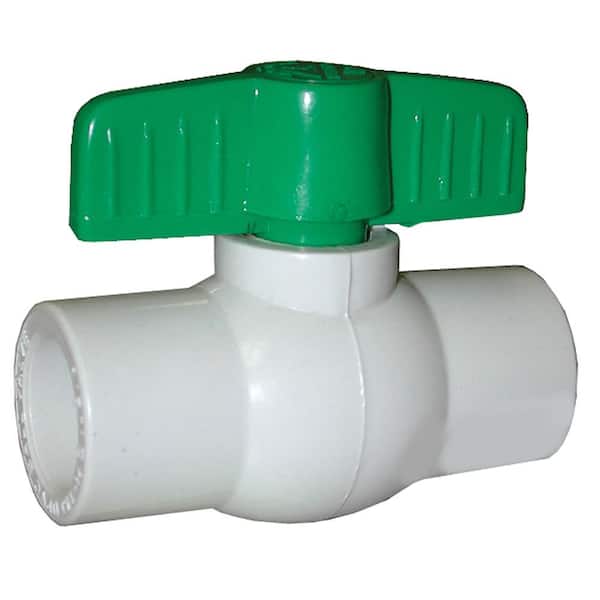 JONES STEPHENS 1 in. x 1 in. PVC Straight Ball Valve with Solvent Ends