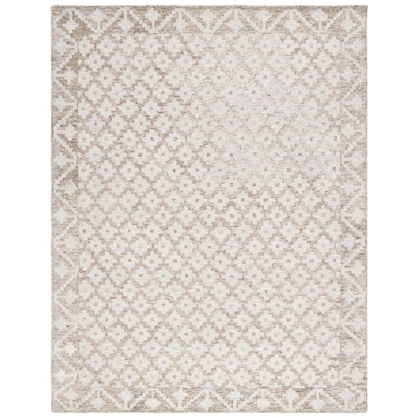 SAFAVIEH Metro Beige/Sage 8 ft. x 10 ft. Border Trellis Geometric Area Rug