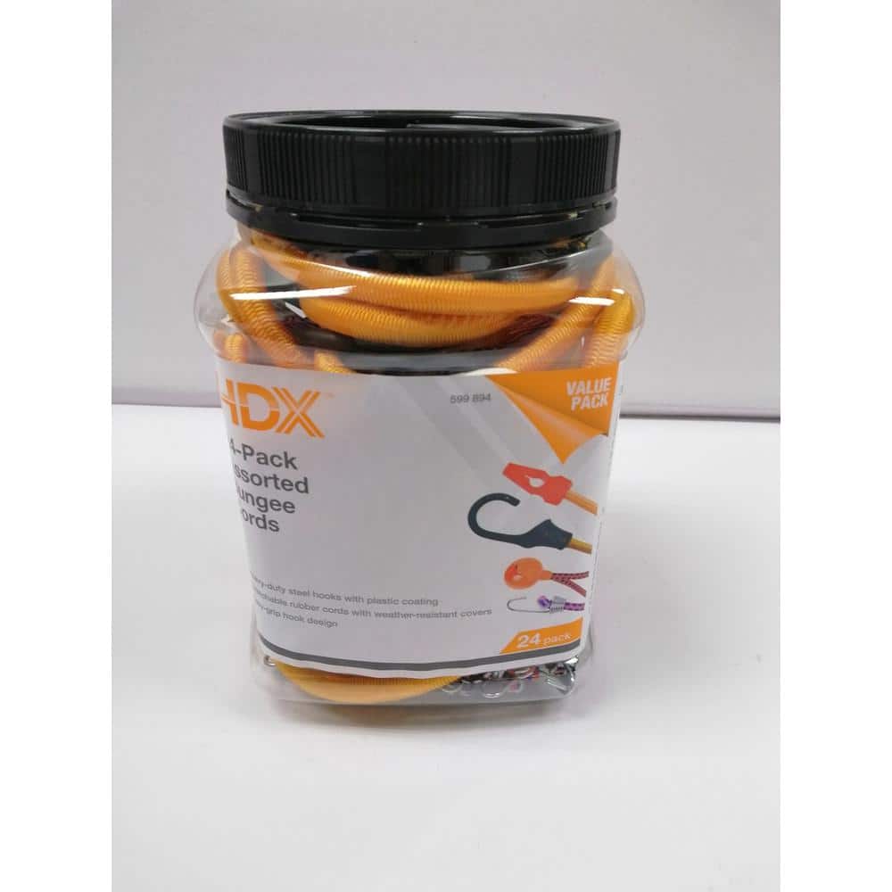 HDX Assortment Super Strong Bungee Cords (24-Piece) JBS24VP - The