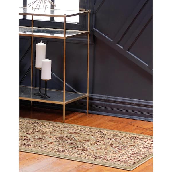 Unique Loom Voyage Colonial Light Green 2' 7 x 10' 0 Runner Rug